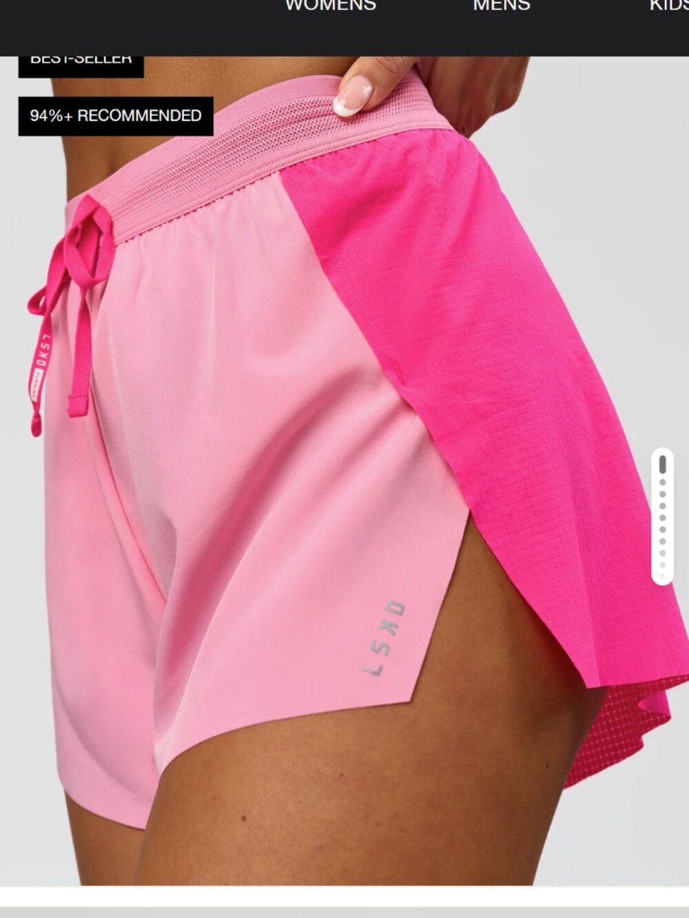 LSKD Accelerate 3" High-Rise Running Short - Ultra Pink-Candy Pink - M